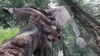 Dark Elf Gets Her Cunt Railed By a Skyrim Troll