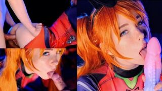 Asuka Langley is a hot slut who loves to suck dick and get creampied