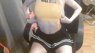Young schoolgirl makes blowjob and fucks on the camera