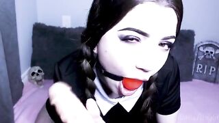Wednesday Addams gets her pussy stuffed with a big toy