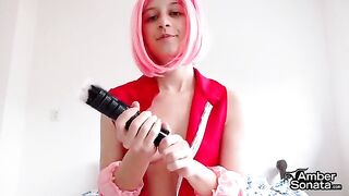 Sakura teaches how to masturbate with her favorite toy
