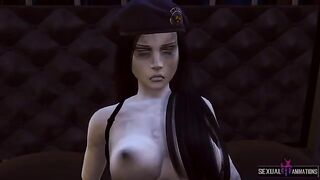 Ada Wong from Resident Evil gets fucked by a police zombie girl in an extreme scene