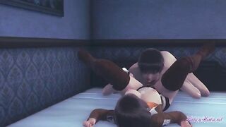 Mikasa gets her pussy eaten and receives a cock in it