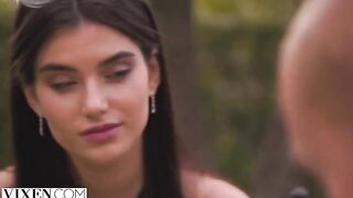 Shy brunette Stefany, a VIXEN model, loses control with Alberto in a steamy encounter