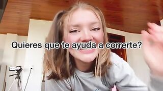 Hot blonde with big ass enjoys solo masturbation in Spanish
