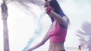 Karl Toughlove pushed petite hottie Eliza Ibarra hard in a steamy session