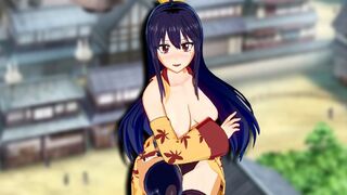Hentai anime Edens Zero with Homura Kougetsu’s black lingerie scene