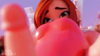 Wendy takes a dipper by the pool in this hot Blender animation