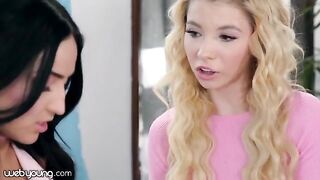 A girl rubbed her wet pussy with her girlfriend in a steamy session