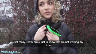 Petite curly-haired Spanish babe gets fucked in the hallway