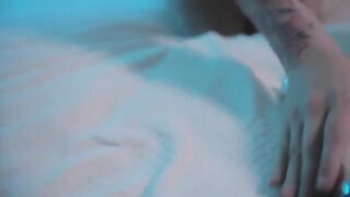 A hot girl plays with her body with a Hitachi wand