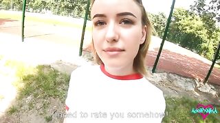 Girl received a bad mark from the teacher, so she had to fuck him