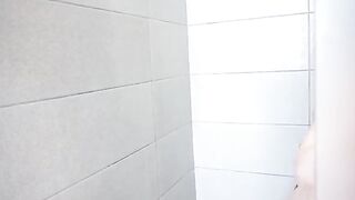My step sister is having fun in the shower, and I’m spying on her