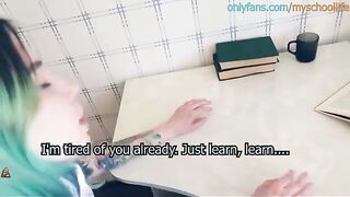 A schoolgirl was fucked in her ass by a teacher who did not accept her rude attitude