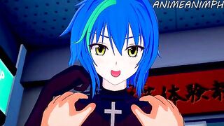 High School DxD Xenovia Quarta hentai in missionary pose