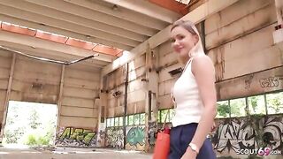 Hot blonde with huge boobs Verena Maxima gets fucked in the street by Public Agent