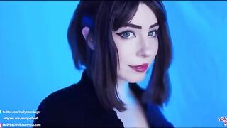 A hot cosplay scene with Assistant Sam and MollyRedWolf, showcasing her fiery Russian charm
