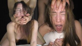 Petite college girl fucked hard in rough session