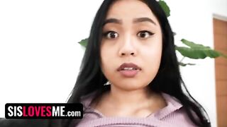 The lucky guy fucks his stepsister to keep her sex videos secret