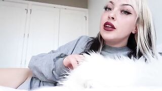 The girl persuades her boyfriend to ejaculate on her chest CEI
