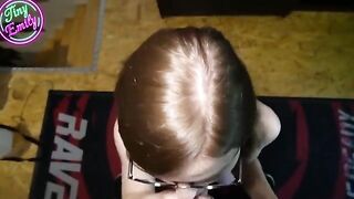 The greedy and perverted student got her glasses full of sperm