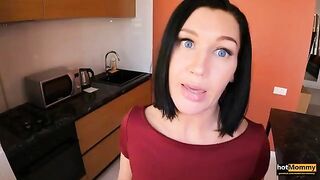 A step mom was handcuffed and fucked by her step son