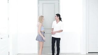 Skinny blonde Madison Summers gets fucked in the kitchen