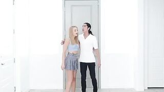 Skinny blonde Madison Summers gets fucked in the kitchen