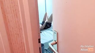 I observe my half-sister while she masturbates. I offered her my cock and she accepted!