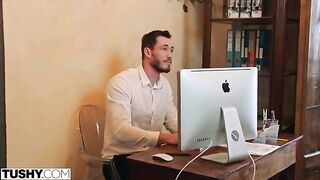 Nancy has anal sex with her hot coworker in a steamy scene