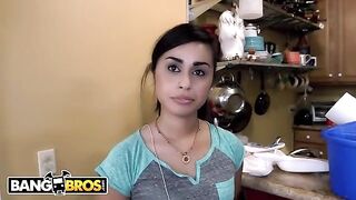 The housekeeper, young and sexy Eva Saldana, gets a big dick