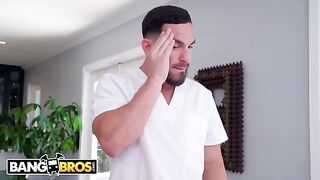 Peter Green massages the boobs of busty PAWG Blake Blossom before getting naked