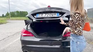 Italian girl buys used car and fucks the salesman in it