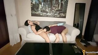 A girl invited a friend to watch a movie, but they got passionate