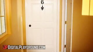 Clover and Scarlet Red make love while their neighbor masturbates to their moans