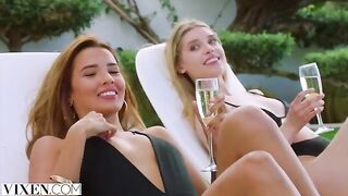 A beautiful and passionate foursome sex with dream girls Agatha, Freya, and Lika