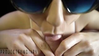 Hot guy plays with his dick and foreskin with a hot girl