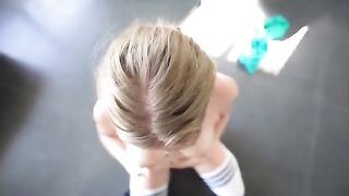 Sweet sweaty teen Scarlet Chase gets fucked hard in gym