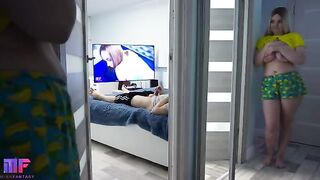 The stepdaughter continued to spy on her stepfather in a provocative scenario