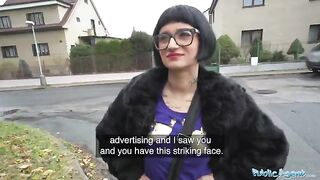 Public Agent: French babe Candy Scott gets her pussy filled with cash and cum