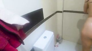 I fucked busty stepmom in the shower, she thought I was her husband
