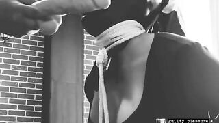 BDSM sex tape with bound slave and intense action