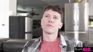 Stepsis asks if he has a boner, then sucks his dick