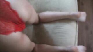 A beautiful girl is getting excited while being spanked, it's a dream