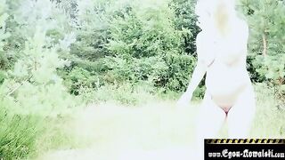 A pregnant blonde gets fucked on the beach