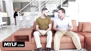 A grateful army brat thanks the sexy cougar with intense sex