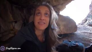 Three hikers got lost and had to fuck to keep warm in a steamy outdoor scene