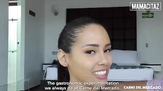 Skinny brunette teen Andreina De Luxe shakes big ass on a big cock