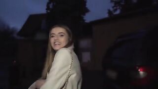 French babe agreed to pose on the street for money with Public Agent