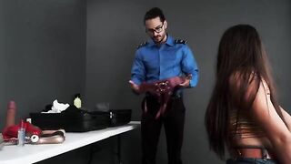 The agent found a toy in the bag of a naughty traveler
